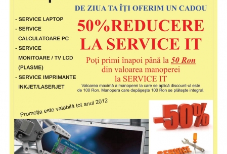 Anunt Imagine - 50% REDUCERE LA SERVICE IT